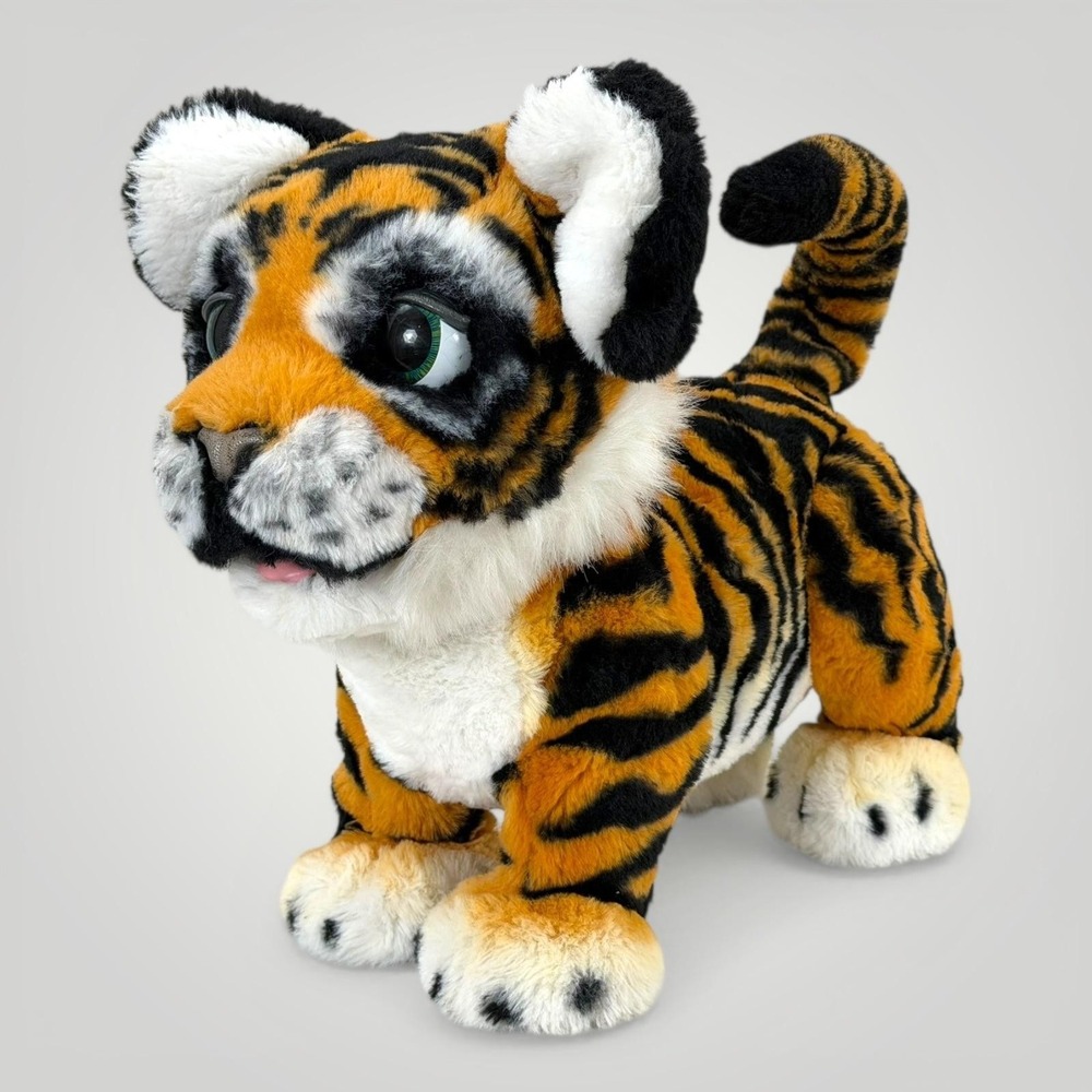 FurReal Friends Tiger Plush Stuffed Animal 14in 13in Interactive Orange Toy Cute